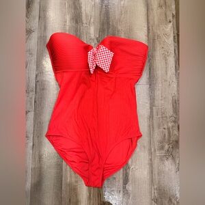 Matilda Jane Red One Piece Swimsuit with Gingham Bow